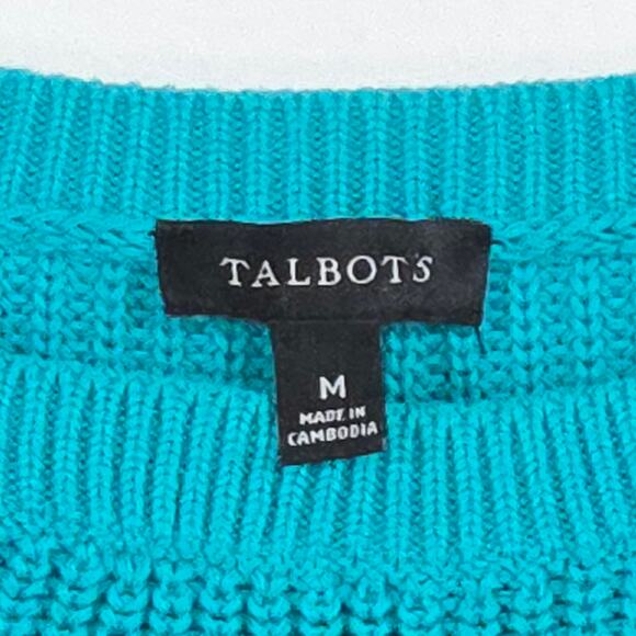 Talbots Women's Blue Sweater. Size Medium. Teal Color. - Picture 6 of 8